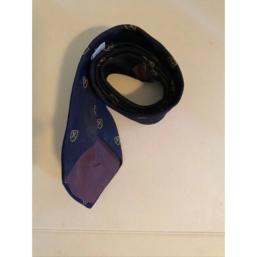 Emory University Stratton-Crooke Navy Blue Silk Crest Necktie Men Collegiate Tie